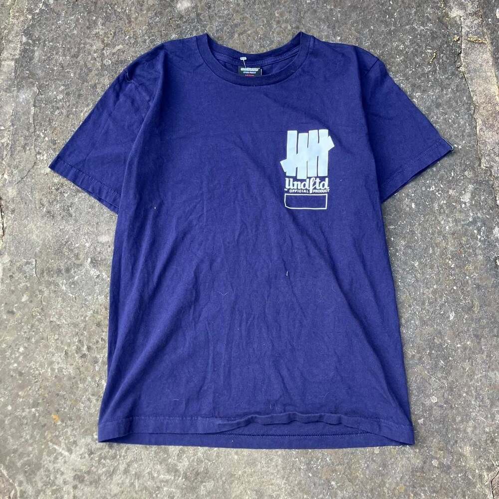 Undefeated Blue Graphic T-Shirt with Chest Logo